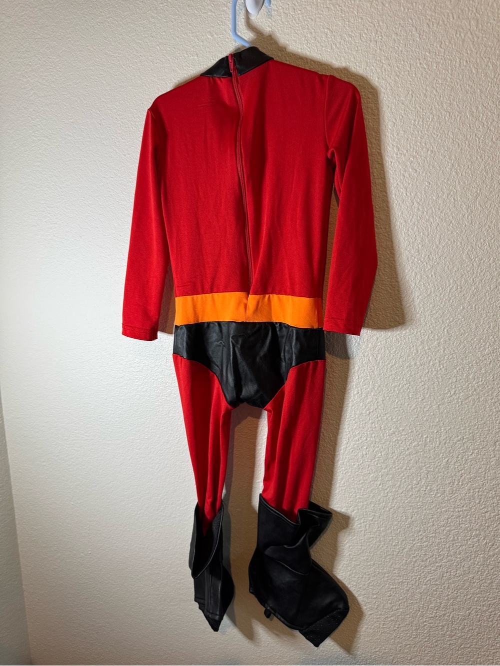 Red Superhero Incredibles Kids Costume with Black & Orange Accents - Picture 3 of 5